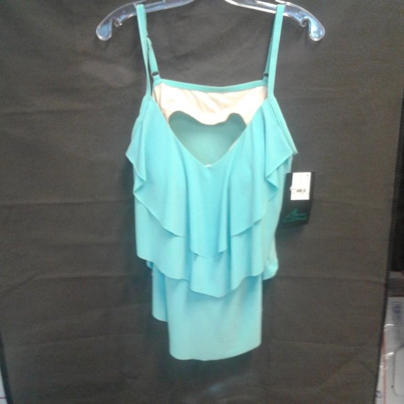 Aqua Green Swim Womens Plus Size Tiered Tankini Top Aqua Green Poshmark